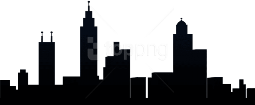 Free Png City Silhouette Png - Transparent City Skyline Clipart (850x349)