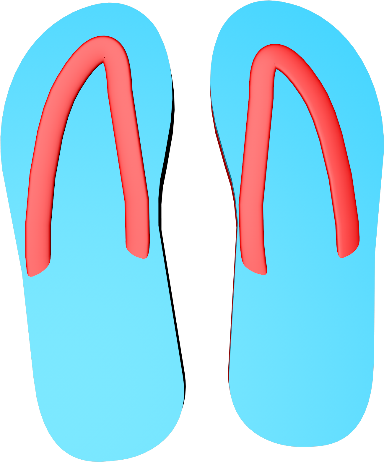 C4d Simple Blue Red Flip Flop Poster - Flip-flops (2000x2000)