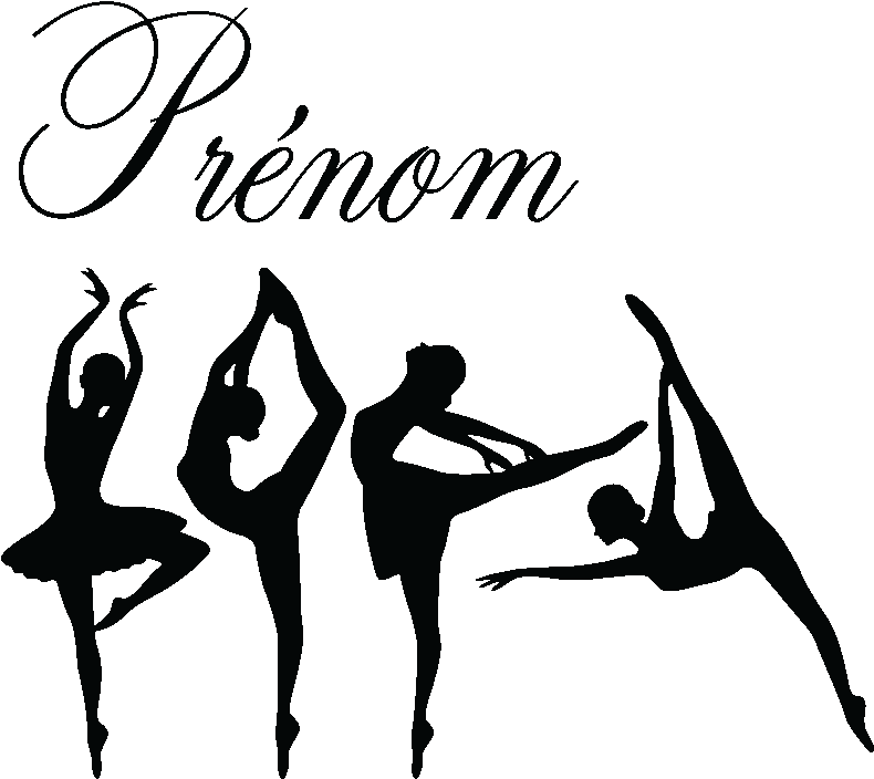 Stickers Prenom Personnalise 4 Ballerines Ambiance - Dance Stilizzato (800x800)