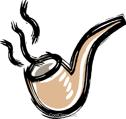 Smoking Pipes Royalty Free Vector Clip Art Illustration - Tabakpfeife Clipart (480x454)