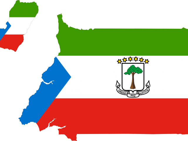 World Map Flag Clipart Png - Equatorial Guinea Country Flag (640x480)