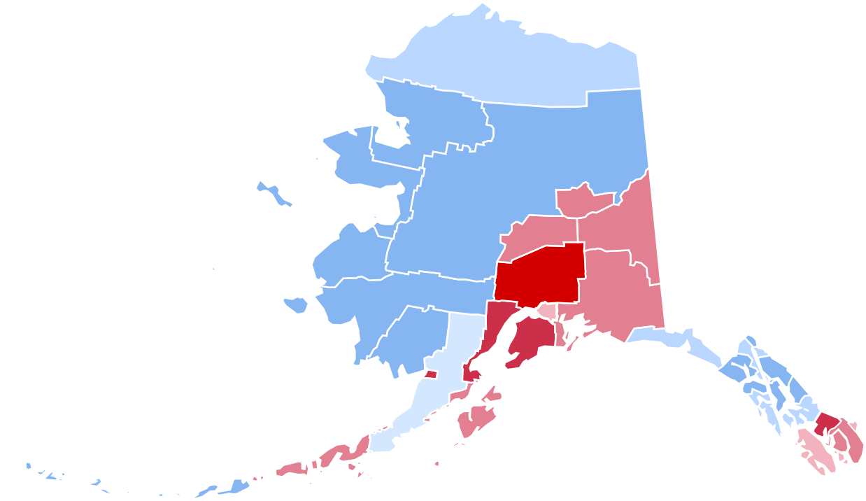 Alaska Clipart Map - Alaska County Election Results (1280x738)