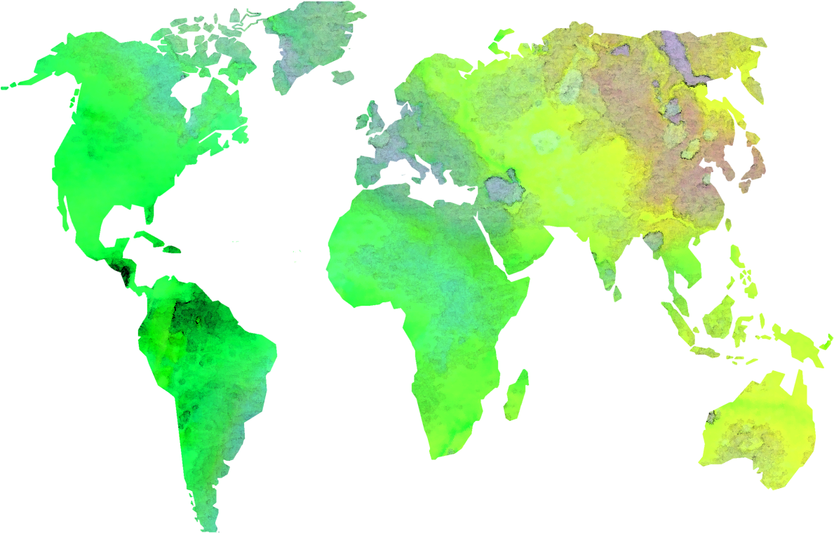 Clipart Map Watercolor - Red Panda Population Map (1200x900)