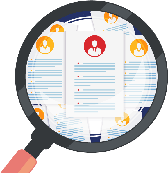 Ms Office Tools And Search String Experience, Resume - Magnifying Glass (600x614)