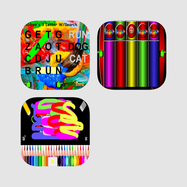 Kids Neon Paint, Kids 3 Letter Word Search, Kids Neon - Kids Neon Paint, Kids 3 Letter Word Search, Kids Neon (630x630)