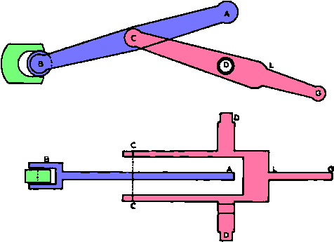 Freemantle Straight-line Linkage Colored - Diagram (500x369)