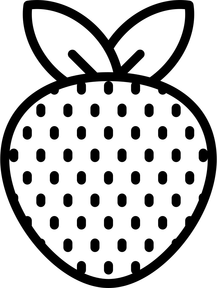 Slot Machine Strawberry Comments - Black And White Strawberry Outline (736x980)