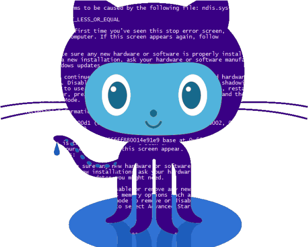 Github Clipart Octocat - Blue Screen Of Death (640x480)