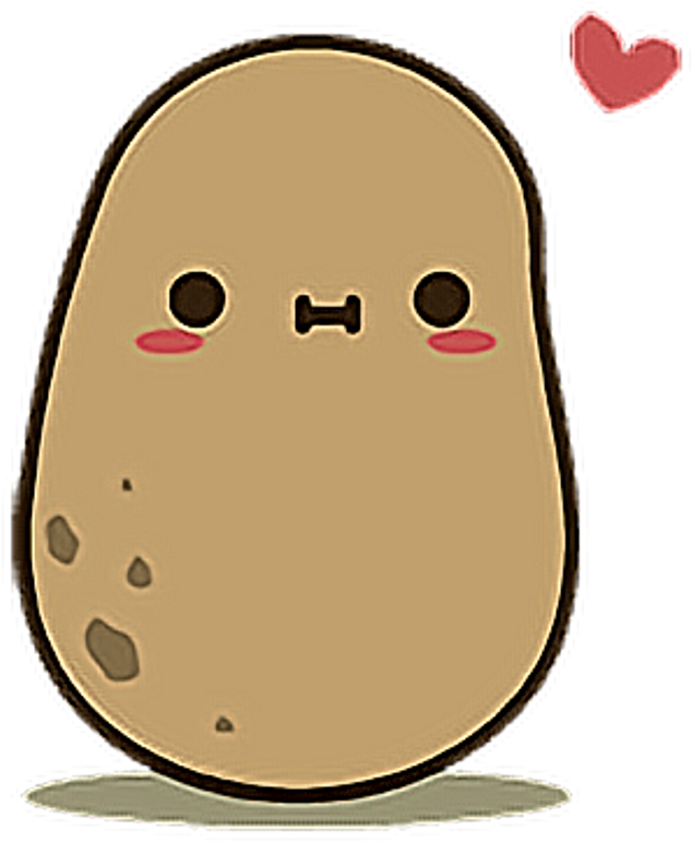 Adorable Clipart Food - Kawaii Potato (1024x1024)