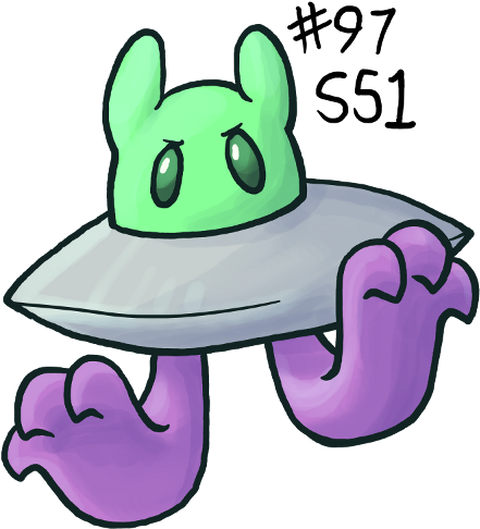 Gotta Popkas, A Peculiar Life-form That Hovers Above - Pokemon Uranium S51 (500x500)
