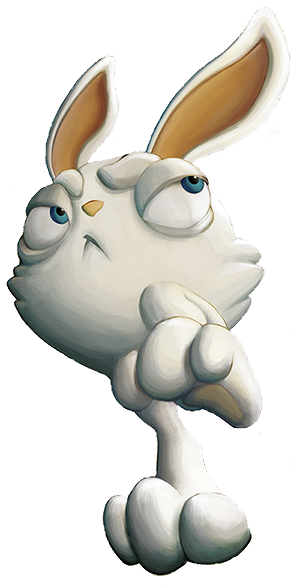 This Peculiar Rabbit Can Jump, Walk On Bombs And Push - Cartoon (300x585)