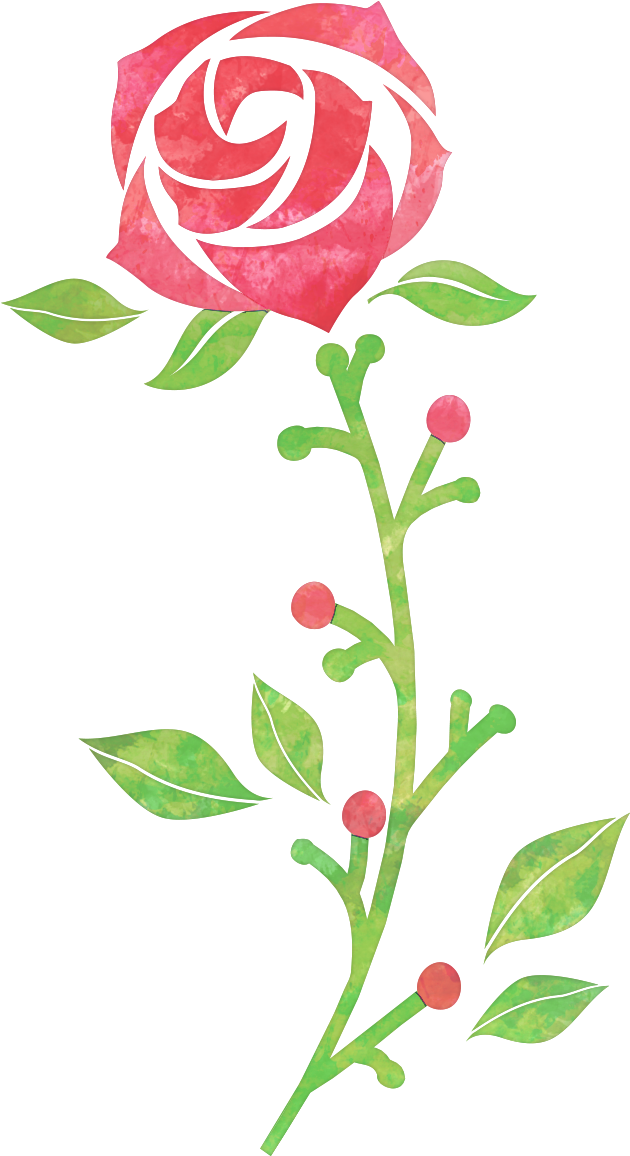 「一輪のバラの花」 - 無料イラスト愛 - Hybrid Tea Rose (1181x1181)