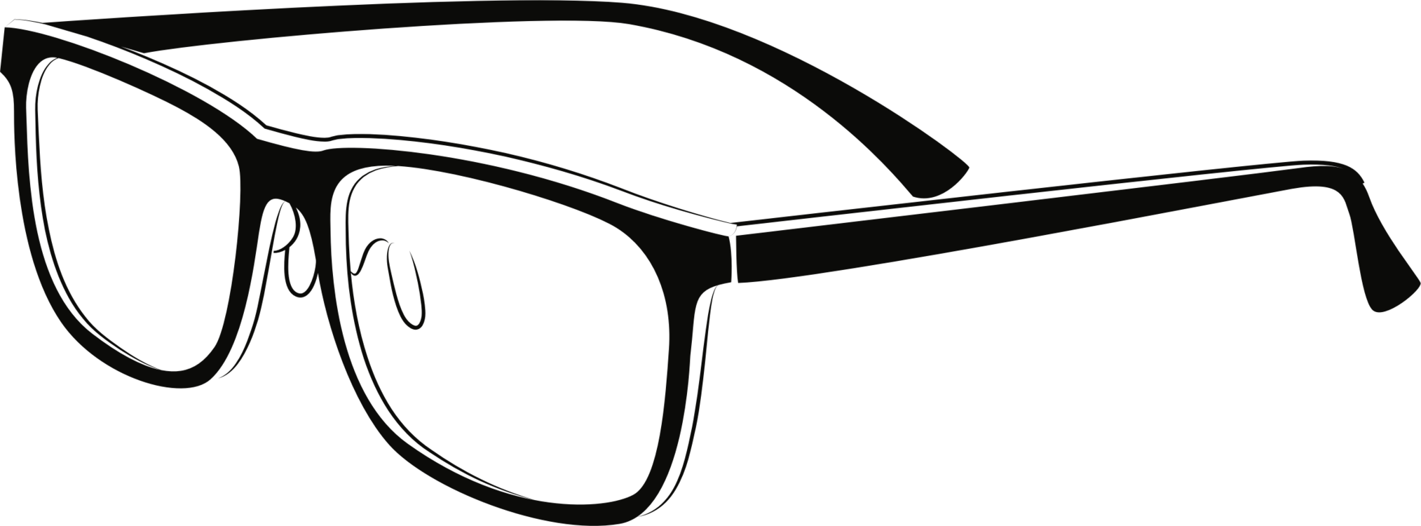Glasses Eye Goggles Line - Reading Glass Clip Art (2027x750)