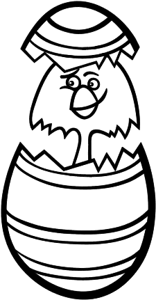 Pollito Animado Saliendo Del Cascaron Para Colorear (600x470)