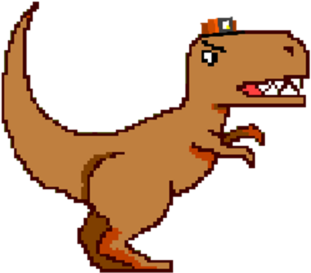Pixel Clipart Tyrannosaurus Rex - Cartoon (1024x1024)