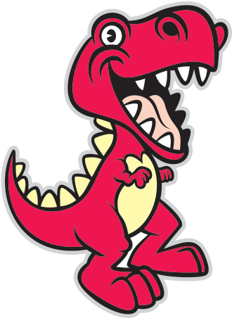 Printed Red Dino Stickers Factory Trex - Cartoon T Rex Head - (600x600) Png  Clipart Download
