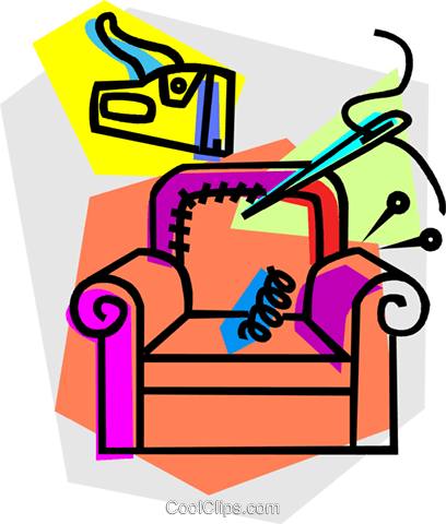 Re Upholster Royalty Free Vector Clip Art Illustration - Upholsterer (408x480)