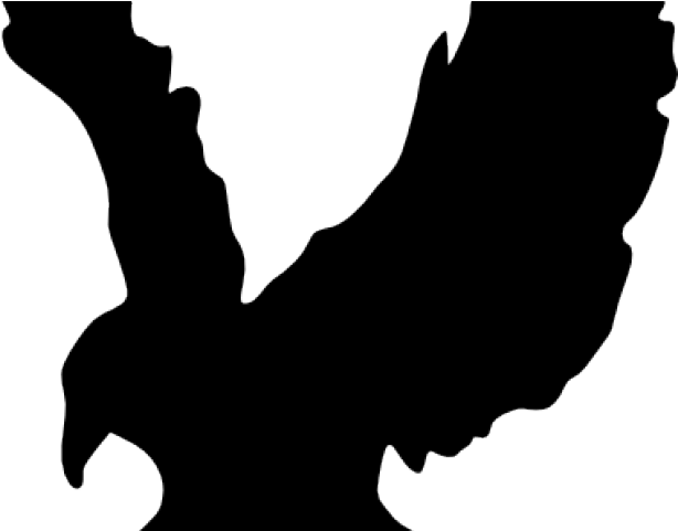Hawk Clipart Flying Hawk - All Black Eagle Drawing (640x480)