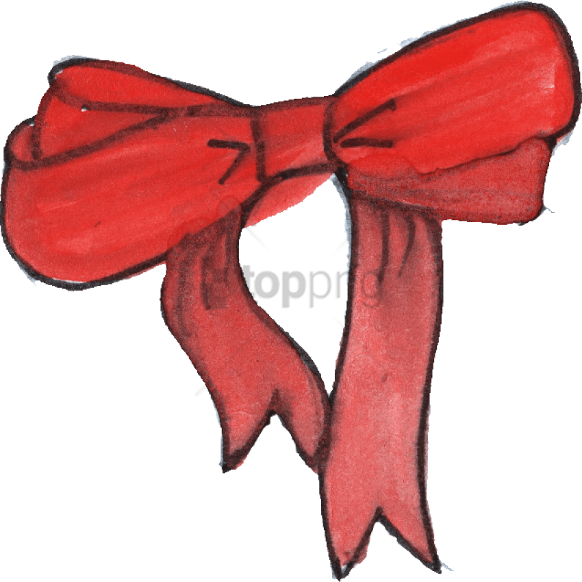 Free Png Download Red Ribbon Drawing Png Images Background - Red Ribbon Drawing Png (850x849)