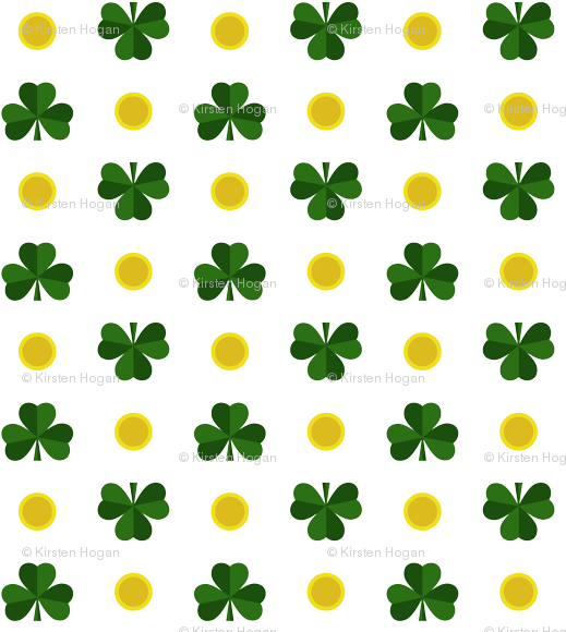 Saint Patrick's Day, Clover Coins And Clover Fabric - Saint Patrick's Day, Clover Coins And Clover Fabric (530x588)