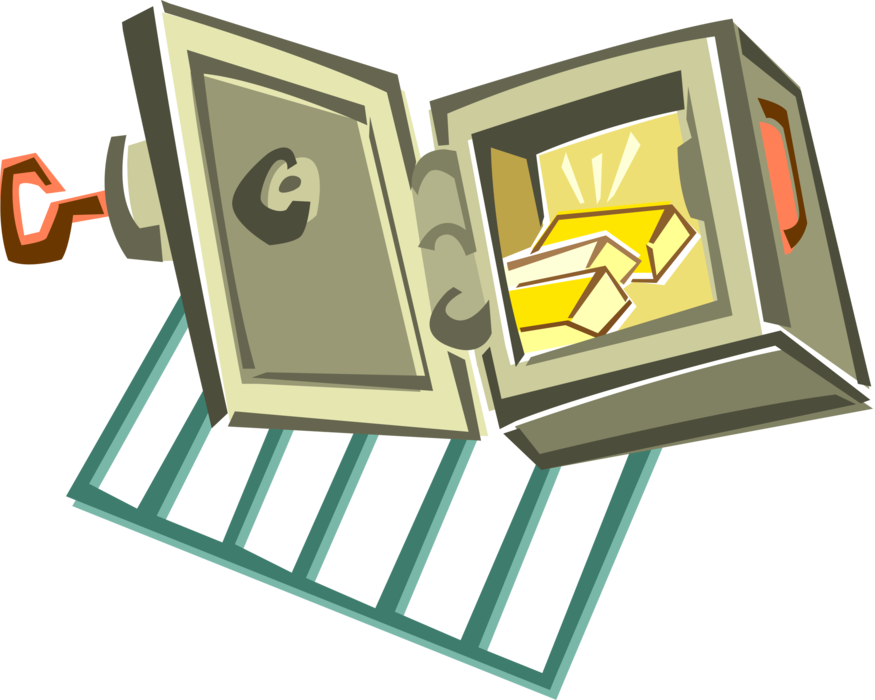 Secure Protects Gold Bars Image Illustration Of - Secure Protects Gold Bars Image Illustration Of (875x700)