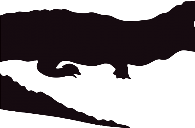 Shadow Clipart Alligator - Black And White Crocodile Clipart (640x480)