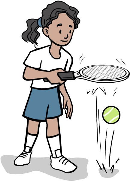Tennis Clipart Ready Position - Cartoon (480x640)