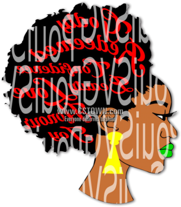 Fashion Afro Word Art Natural Hair Vinyl Iron On Transfer - Poster (450x450)