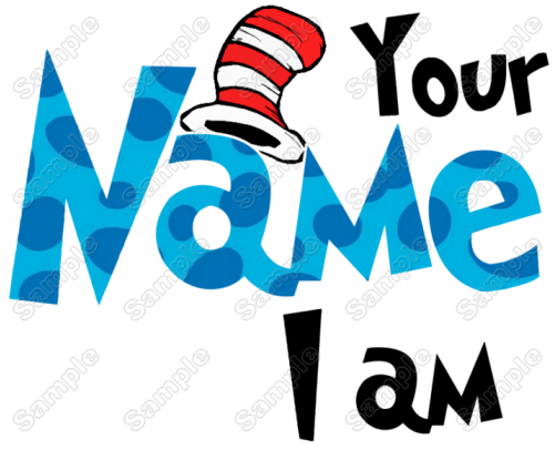 Transparent Iron On Transfers Transparent Background - Name I Am Dr Seuss (500x500)