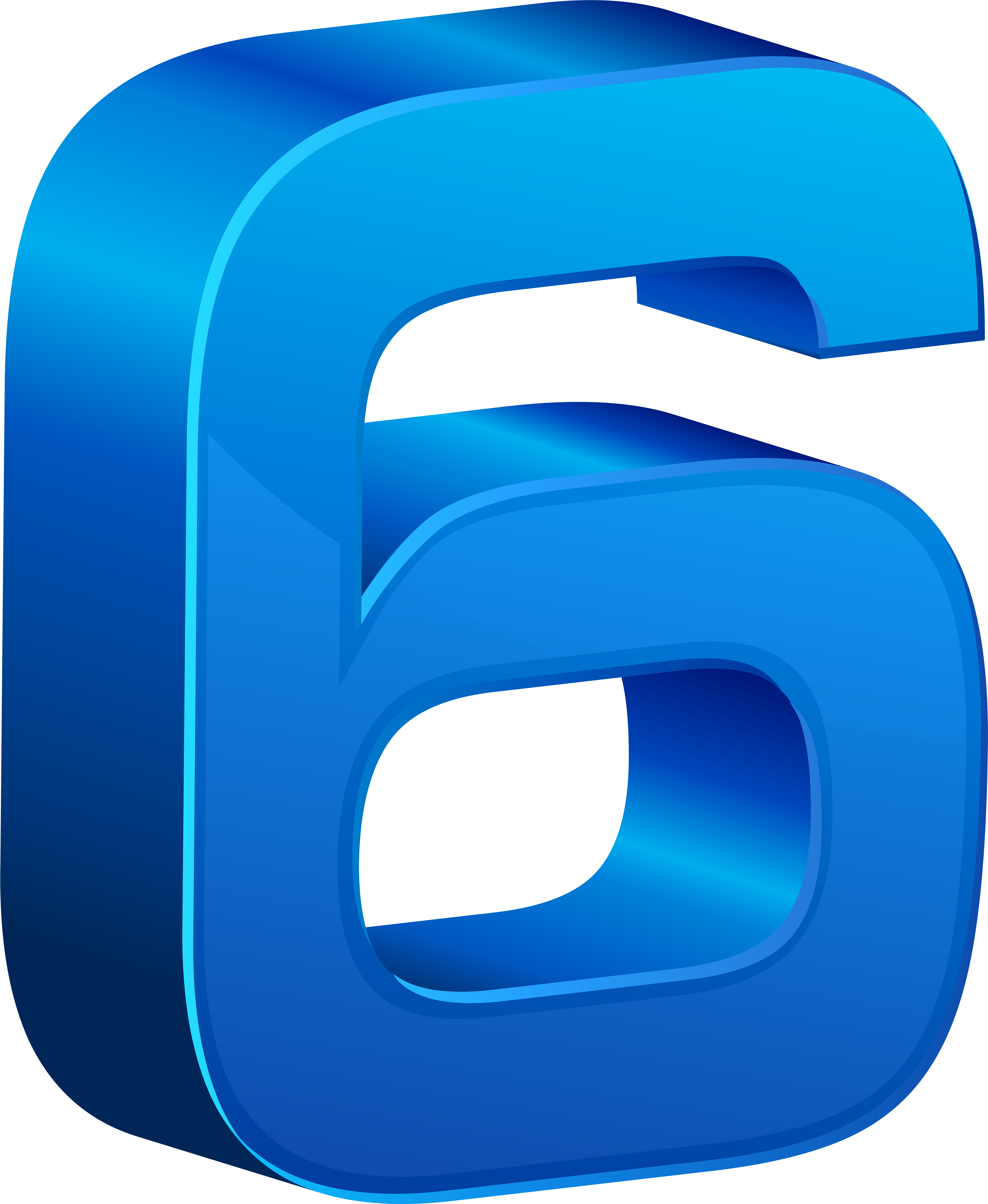 Number Six Blue Transparent Png Clip Art - Number Six Blue Transparent Png Clip Art (6648x8000)