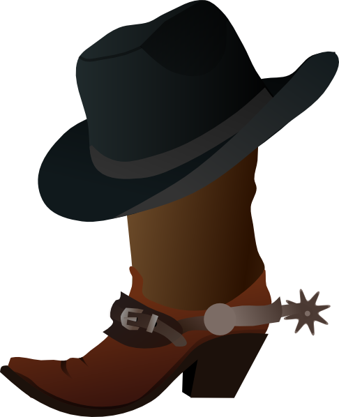 Damon Clip Art - Cowboy Boot And Hat Clipart (486x598)
