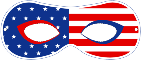 Usa Party Masks Flag 2 - Flag Of The United States (500x386)