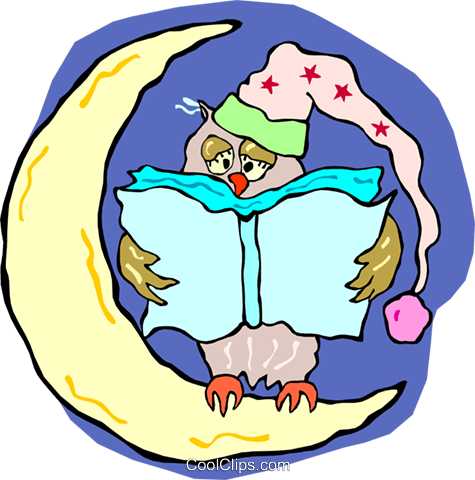 Eule Ein Buch Zu Lesen Vektor Clipart Bild -vc015842 - Owl Reading A Book (475x480)