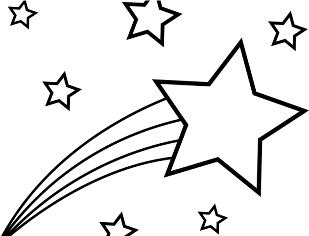 Drawn Falling Stars Amazing - Black Shooting Star Clipart (640x480)