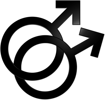 Gay, Symbol, Couple, Marriage, Lgbt - Male Symbol (358x340)
