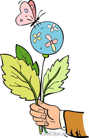 Hand Holding A Balloon With Butterfly Royalty Free - Hand Holding A Balloon With Butterfly Royalty Free (312x480)