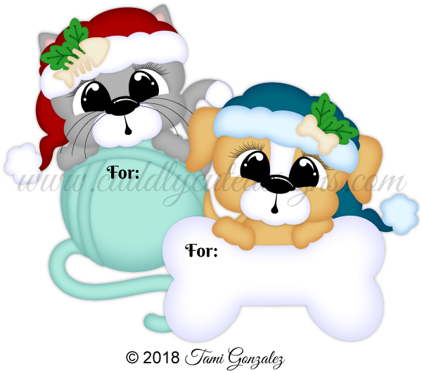 Christmas Pet Tags - Cartoon (600x600)