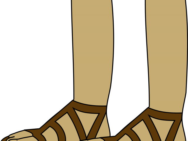 Shoes Clipart Sandal - Foot In Sandal Drawing (640x480)