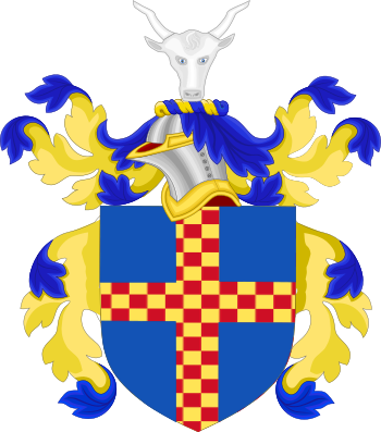 Coat Of Arms Of Eli Whitney - Stamford Raffles Coat Of Arms (350x397)
