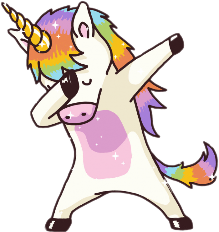 Png Tumblr Unicornio - Licorne Qui Dab (700x739)