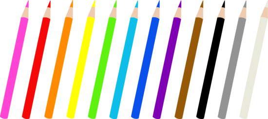 A Rainbow Of Colored Pencils Color Pencil Art, Clipart, - Lapices De Colores Para Recortar (550x245)