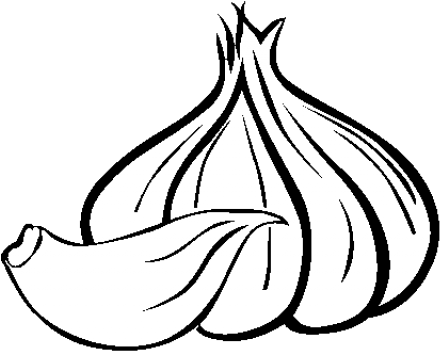 Garlic Clipart Black And White - Ajo Para Pintar (640x480)