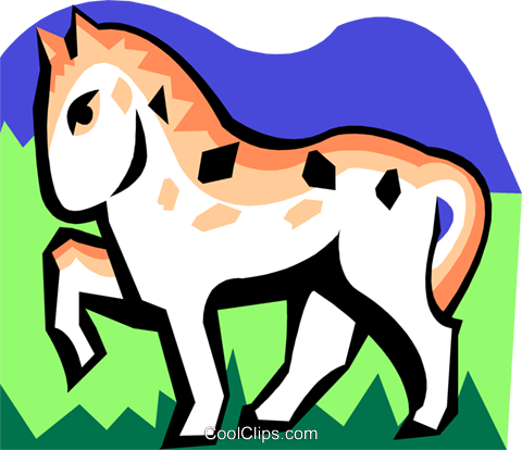 Stylized Horse Royalty Free Vector Clip Art Illustration - Stylized Horse Royalty Free Vector Clip Art Illustration (480x414)