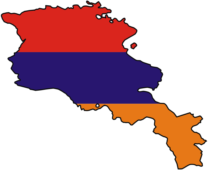 Armenian Flag Map - Armenia Country Png (702x574)