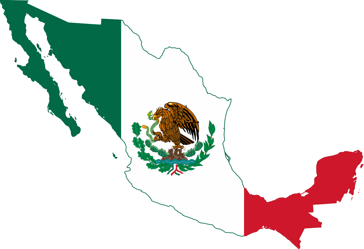 Flag Map Of Mexico - Mexico Transparent (1280x875)