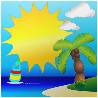 Póster Palmera En La Playa Tropical Clip-art Tropical - Póster Palmera En La Playa Tropical Clip-art Tropical (400x400)