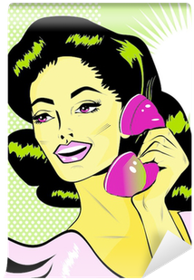 Fotomural Señora Hablar Por Teléfono - Illustration (400x400)
