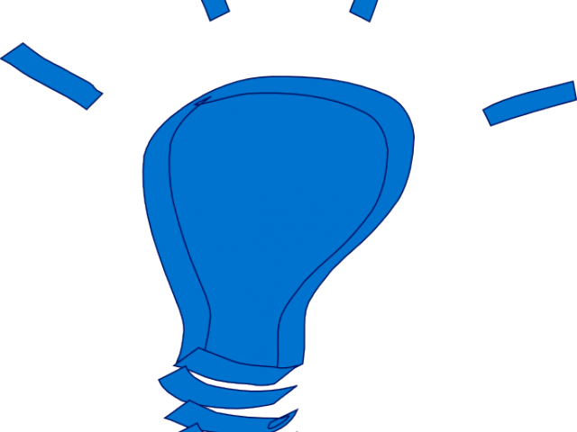 Lamp Clipart Blue Lamp - Blue Light Bulb Vector (640x480)