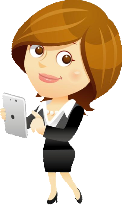 Teacher With Tablet2 - Teacher With Tablet Cartoon (405x678)