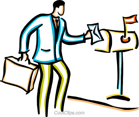 Man Mailing A Letter Royalty Free Vector Clip Art Illustration - Man Mailing A Letter Royalty Free Vector Clip Art Illustration (480x407)